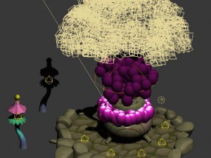 cartoon sky city - tree temple 3D Модель