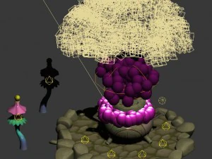 cartoon sky city - tree temple 3D Model