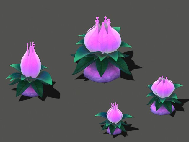 cartoon sky city - tianshan snow lotus 3D 模型 .c4d .max .obj .3ds .fbx .stl .blend 