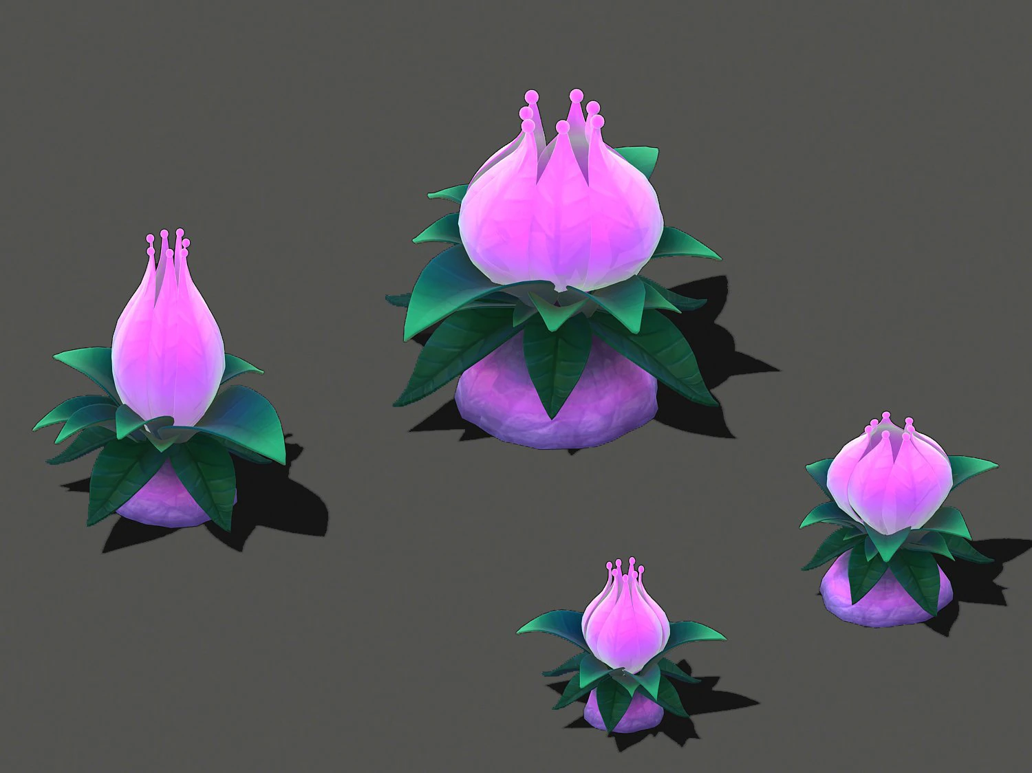 cartoon sky city - tianshan snow lotus 3D Model .c4d .max .obj .3ds .fbx .stl .blend 