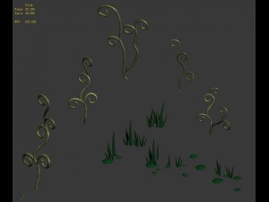 cartoon sky city - jade pond - plant 3D Model