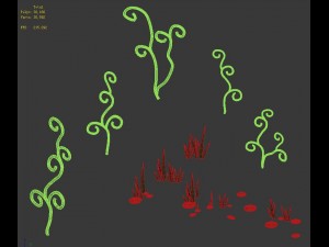 cartoon sky city - jade pond - plant 3D Model