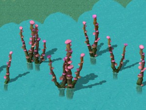 cartoon sky city - jade pool - strange tree Modello 3D