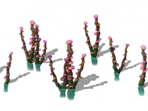 cartoon sky city - jade pool - strange tree 3D Модель