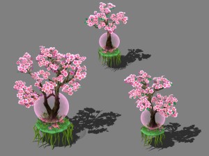 cartoon sky city - jade girl - xiantao tree 3D मॉडल
