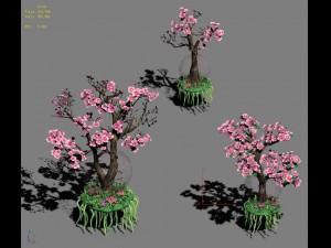 cartoon sky city - jade girl - xiantao tree Modello 3D