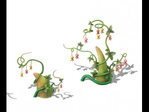 cartoon sky city - fairy rattan stone teeth 3D Model