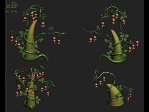 cartoon sky city - fairy rattan stone teeth 3D Model