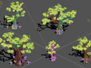 cartoon sky city - xiantao tree 01 Modello 3D