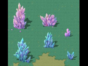 cartoon sky city - field - crystal Modelo 3D