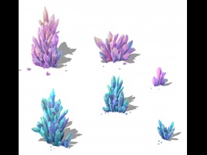 cartoon sky city - field - crystal 3D Model