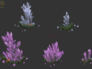 cartoon sky city - field - crystal 3D Model