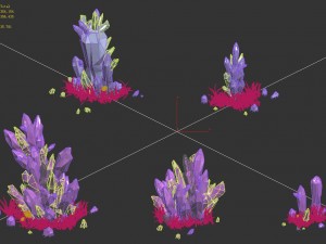 cartoon sky city - field - crystal 3D Model