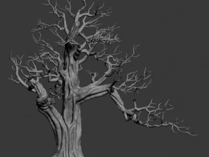 plant - wind are grass dead tree 06 3D Model