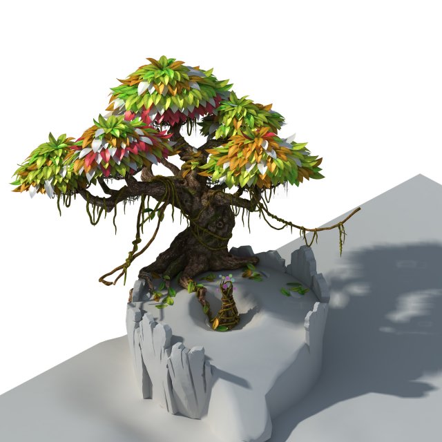 hundred flowers valley - big tree 01 3D मॉडल .c4d .max .obj .3ds .fbx .stl .blend 