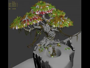 hundred flowers valley - big tree 01 3D Model