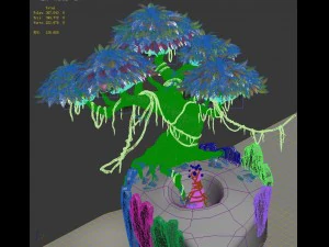 hundred flowers valley - big tree 01 3D Model