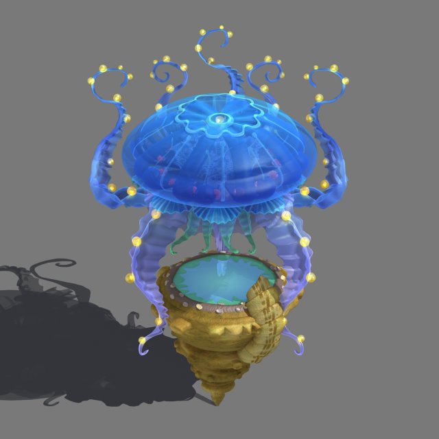 seabed animal - big jellyfish 3D Model .c4d .max .obj .3ds .fbx .stl .blend 