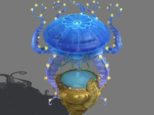 animale del fondale marino - grande medusa Modello 3D