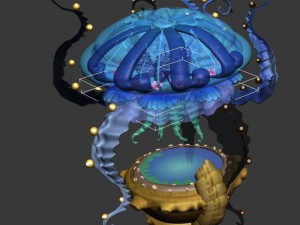 seabed animal - big jellyfish 3D Model