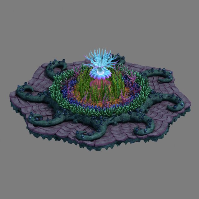 submarine plant - sea anemone 3D Модель .c4d .max .obj .3ds .fbx .stl .blend