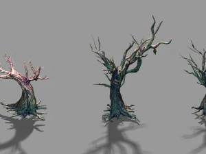 foresta oscura - albero morto 01 Modello 3D