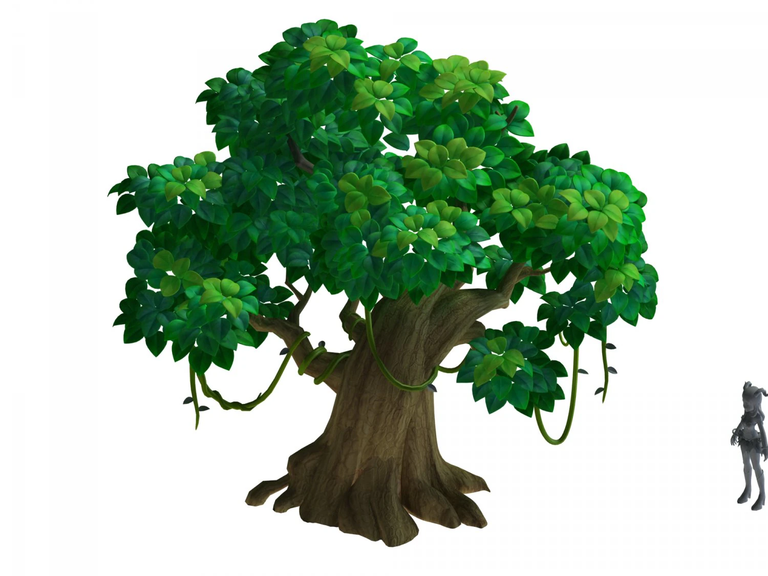 cartoon forest - big tree 01 3D Model .c4d .max .obj .3ds .fbx .stl .blend 