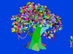 cartoon forest - big tree 01 3D Model