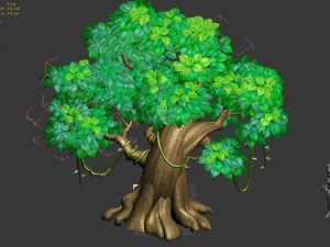 cartoon forest - big tree 01 3D Model
