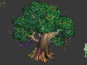 cartoon forest - big tree 01 3Dモデル