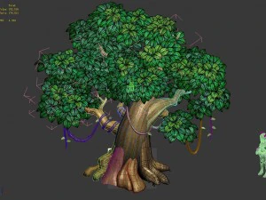 cartoon forest - big tree 01 3D Model
