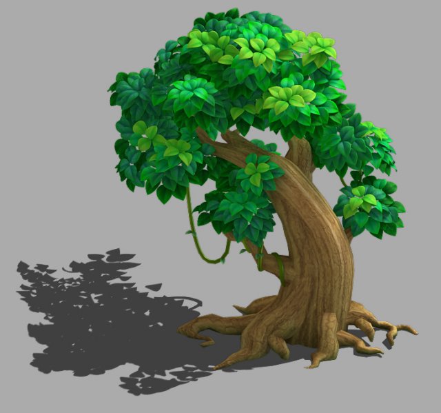 cartoon forest - big tree 02 3D Model .c4d .max .obj .3ds .fbx .stl .blend 