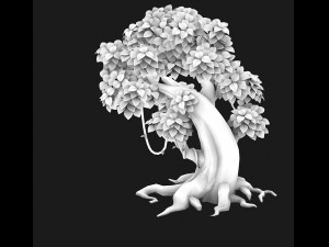 cartoon forest - big tree 02 3D Model