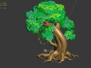 cartoon forest - big tree 02 3D Model