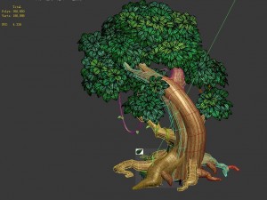 cartoon forest - big tree 02 3D Model
