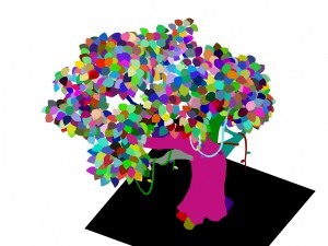 cartoon forest - big trees 03 3D Model