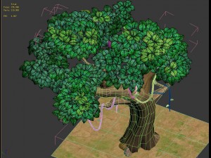 cartoon forest - big trees 03 3D Model