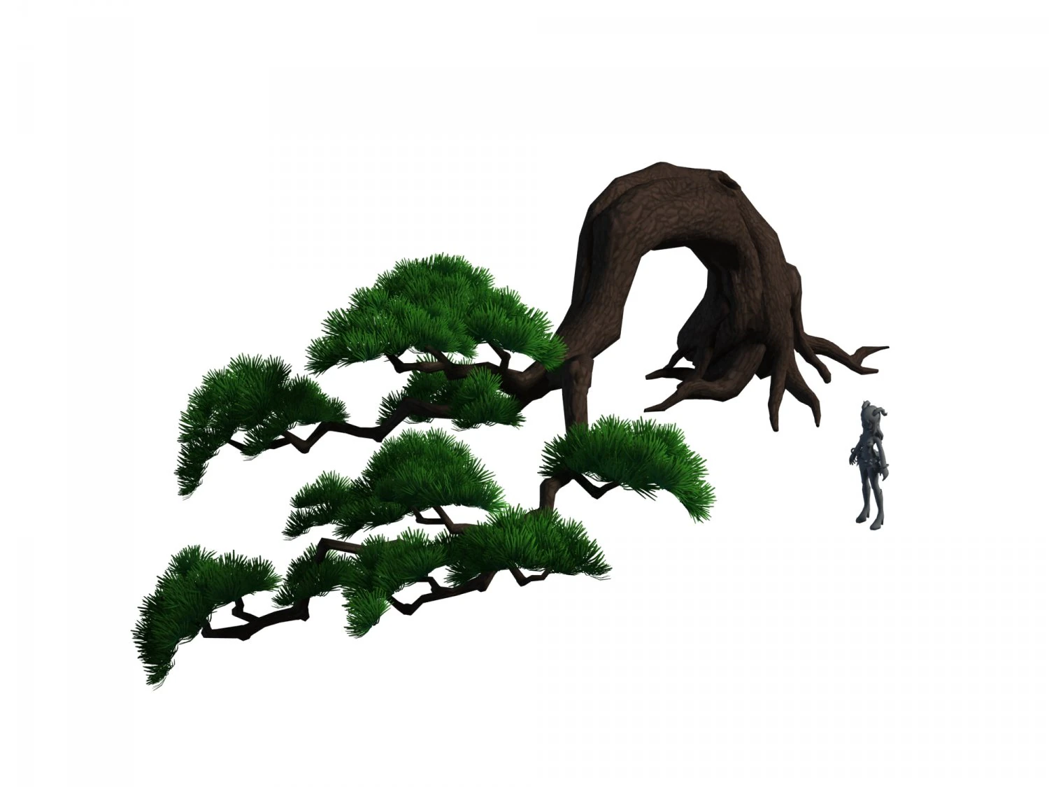 cartoon forest - big pine 06trees 03 3D Model .c4d .max .obj .3ds .fbx .stl .blend 