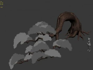 cartoon forest - big pine 06trees 03 3D Model