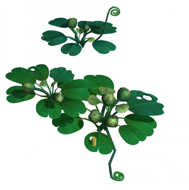 cartoon forest - trees plant 03 3D Model .c4d .max .obj .3ds .fbx .stl .blend 