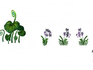 foresta dei cartoni animati - albero pianta marina 04 Modello 3D