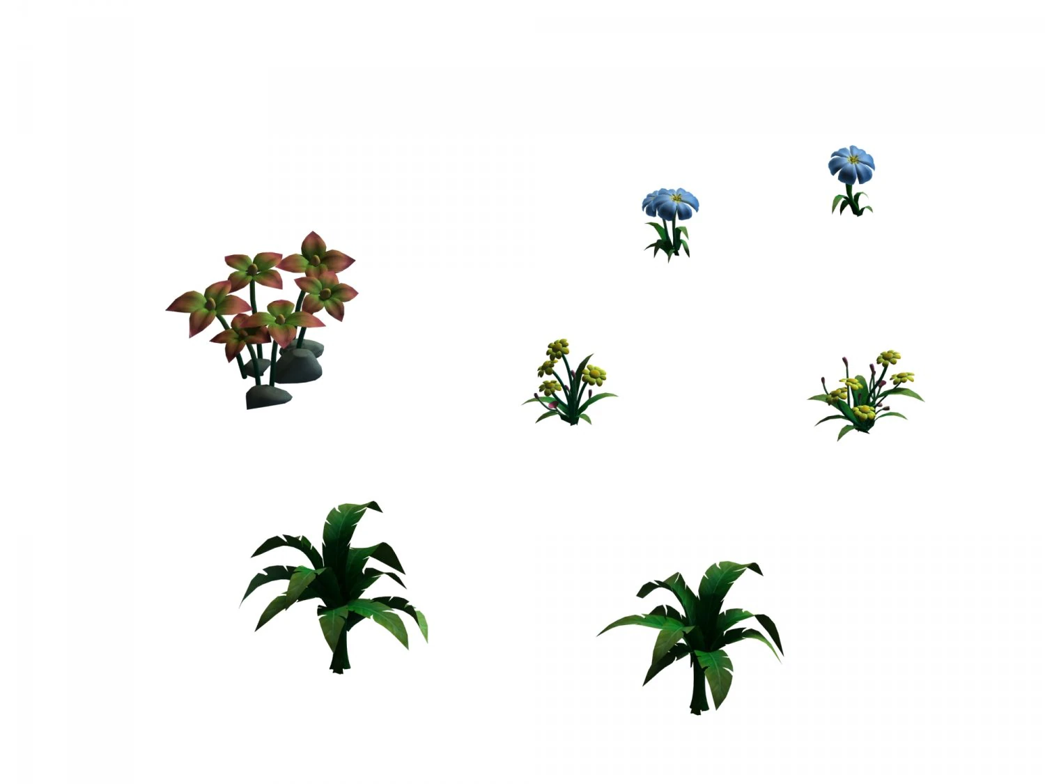 cartoon forest - plant 33 3D Model .c4d .max .obj .3ds .fbx .stl .blend 