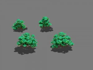 cartoon plant - shrub 3D Model