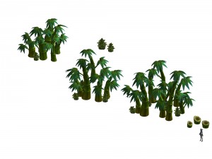 cartoon plant - bamboo 02 3D Model