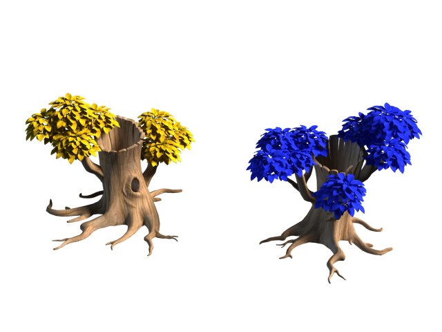 mount cliffs - broken trees 3D Model .c4d .max .obj .3ds .fbx .stl .blend 