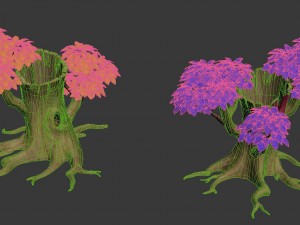 mount cliffs - broken trees 3D Model