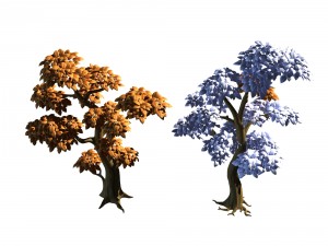 mount cliff - yellow tree 3D Model