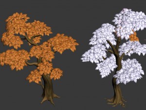 mount cliff - yellow tree 3Dモデル