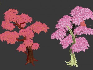mount cliff - yellow tree 3Dモデル