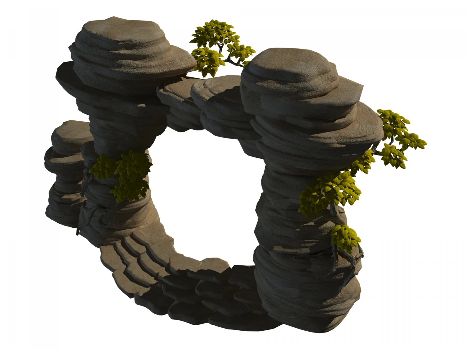 mount cliff - door plant 3D Model .c4d .max .obj .3ds .fbx .stl .blend